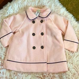 NWT LITTLE ME PINK GIRLS LINED PEACOAT SZ.12M